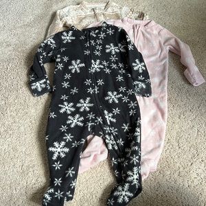 Set of three Old Navy fleece footies